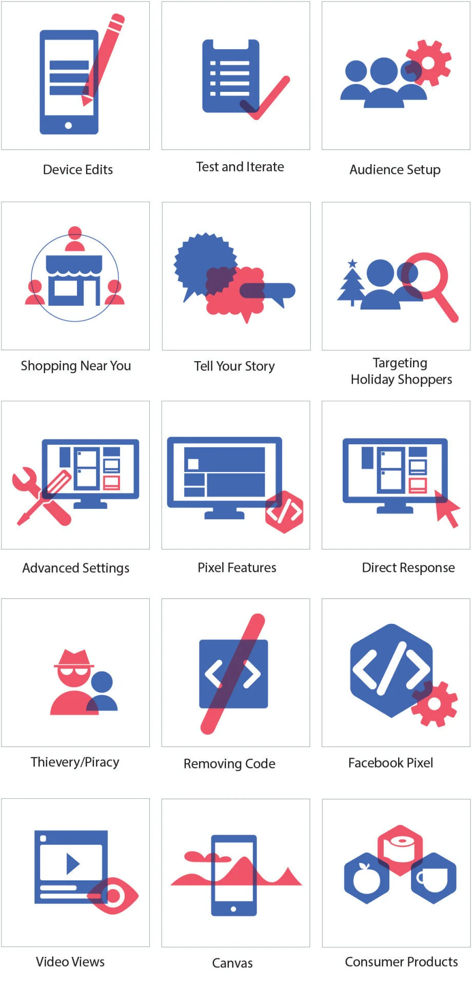 Dana J. Wright, Product Designer made this Facebook Business Spot Illustrations