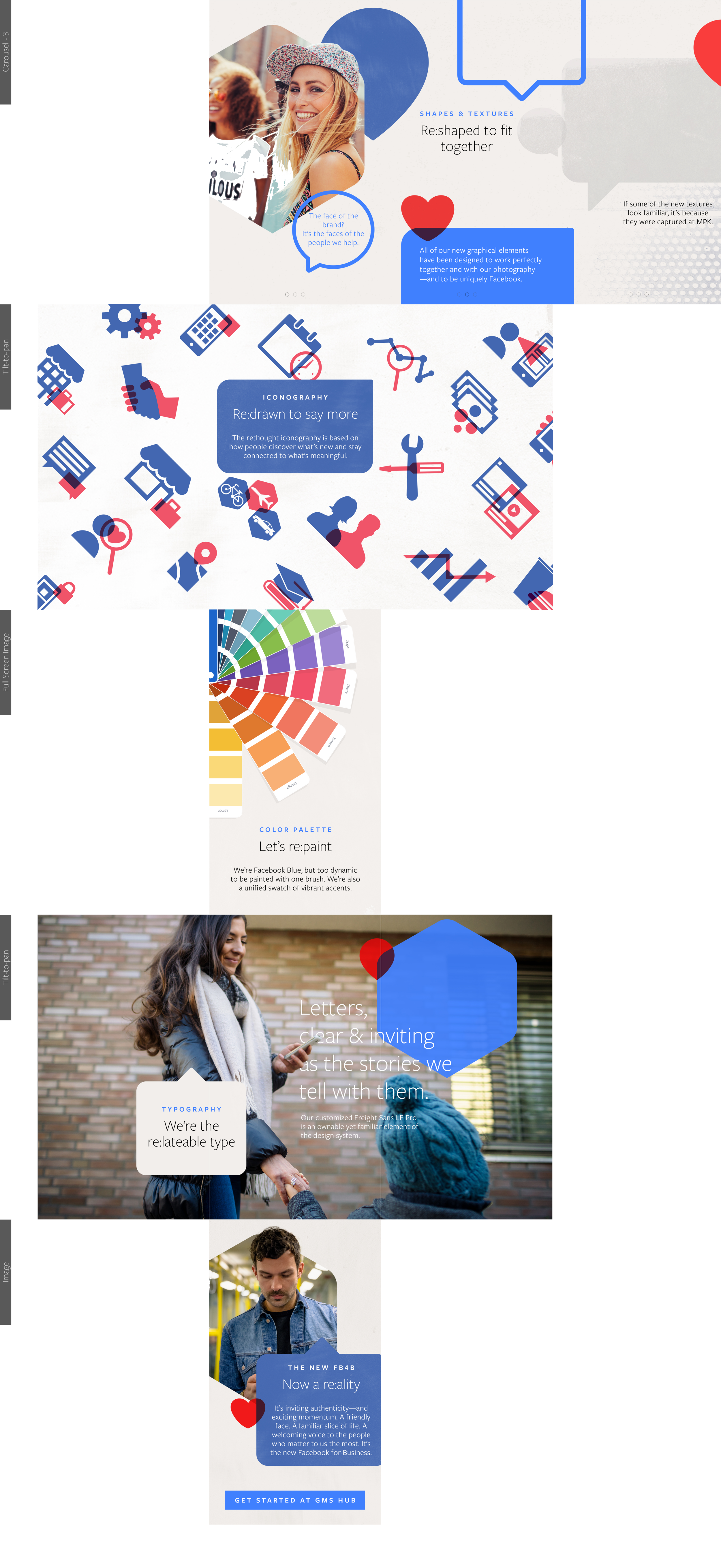 Dana J. Wright, Product Designer made this shapes and icons landing page for facebook