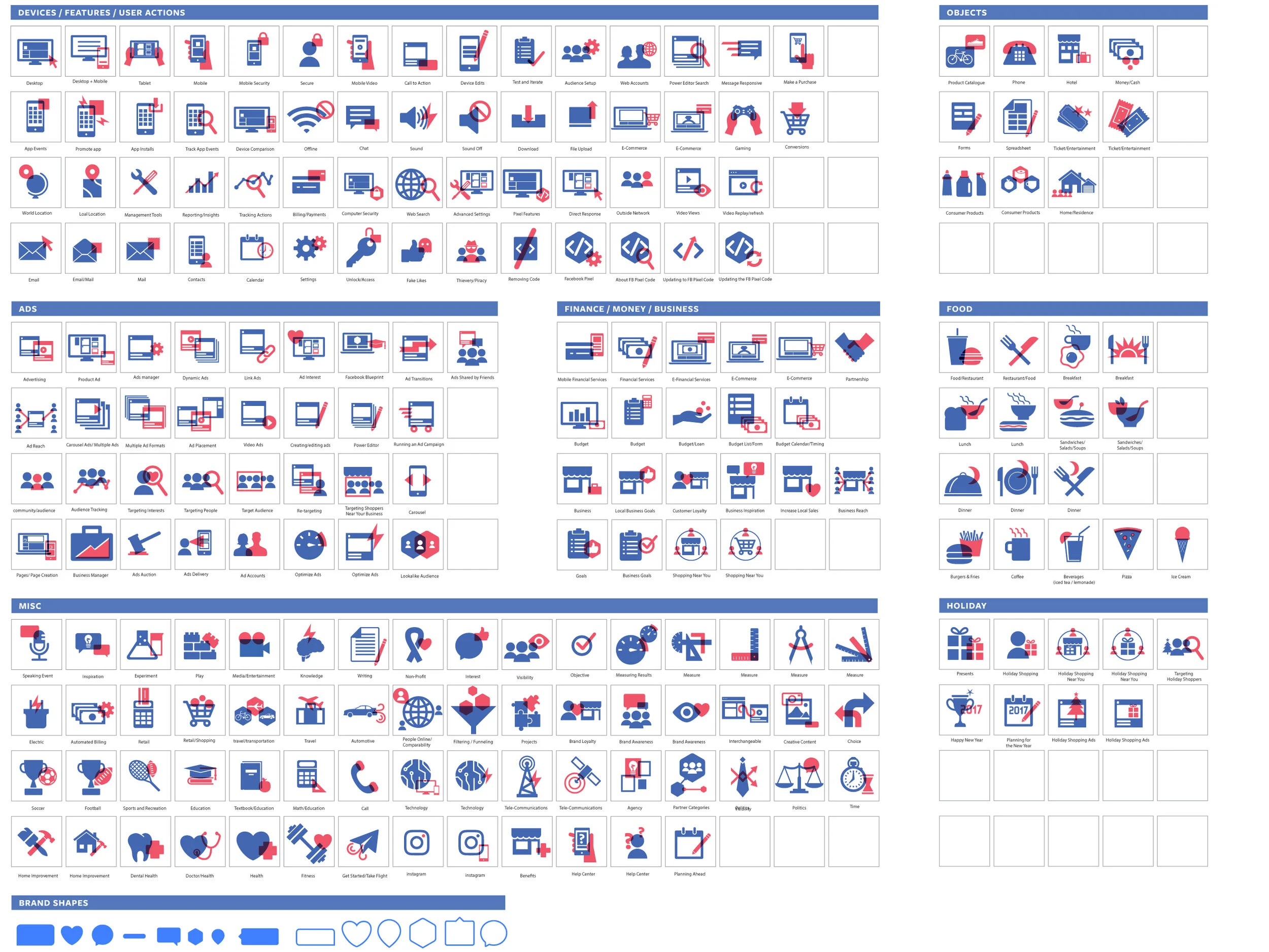 Dana J. Wright, Product Designer made these facebook spot illustrations