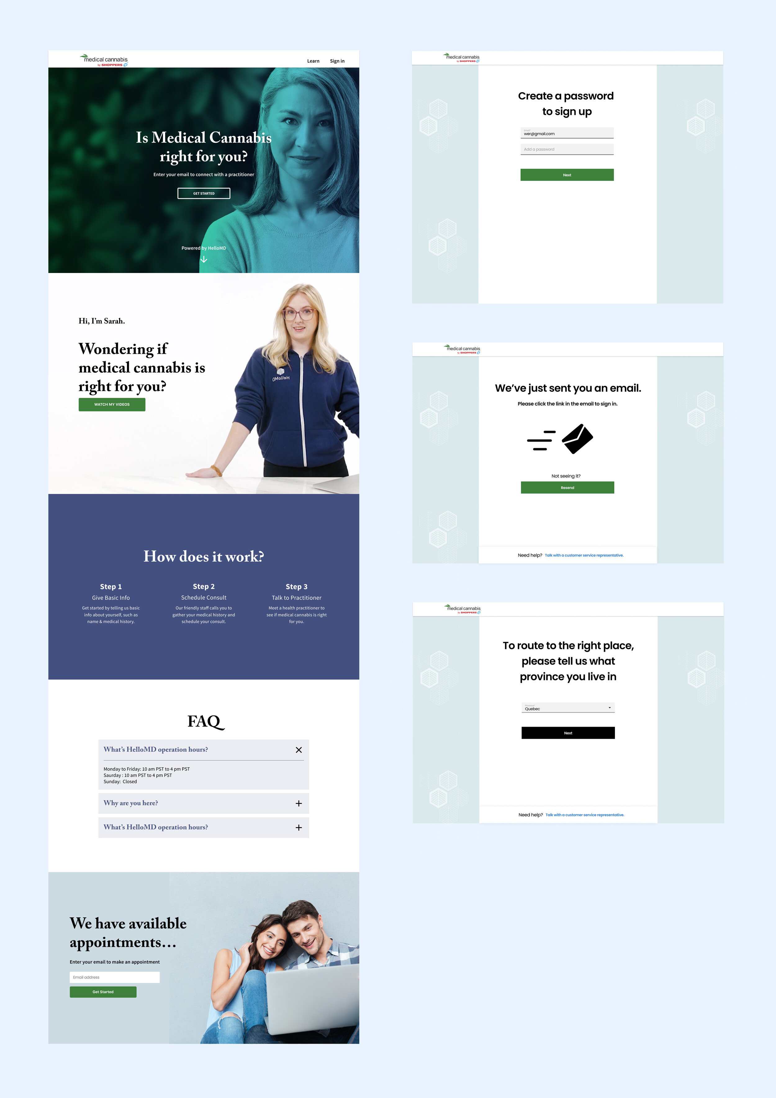 Dana J. Wright, Product Designer made this landing page for HelloMD
