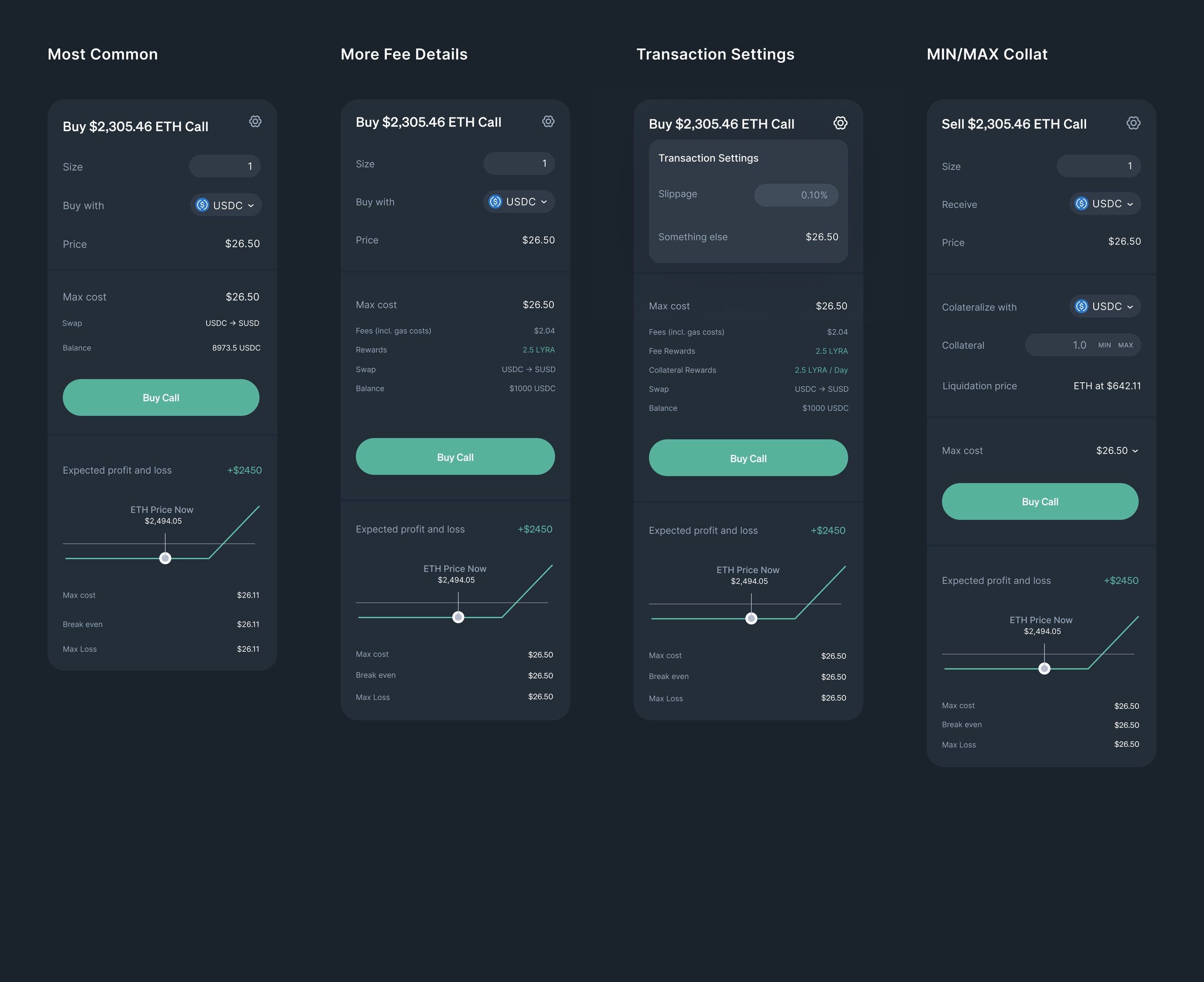 Dana J. Wright, Product Designer - Lyra Finance Options Trade Form