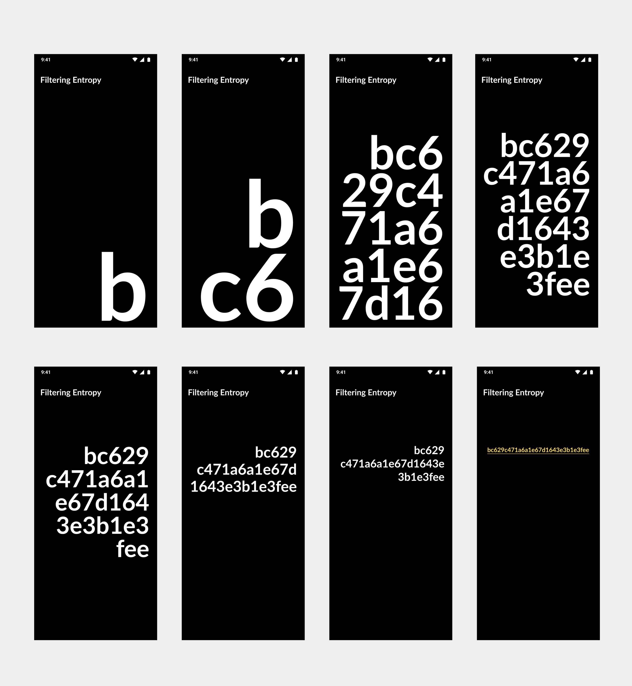 Dana J. Wright, Product Designer - Visualize Cryptography - Filter Entropy String Flow