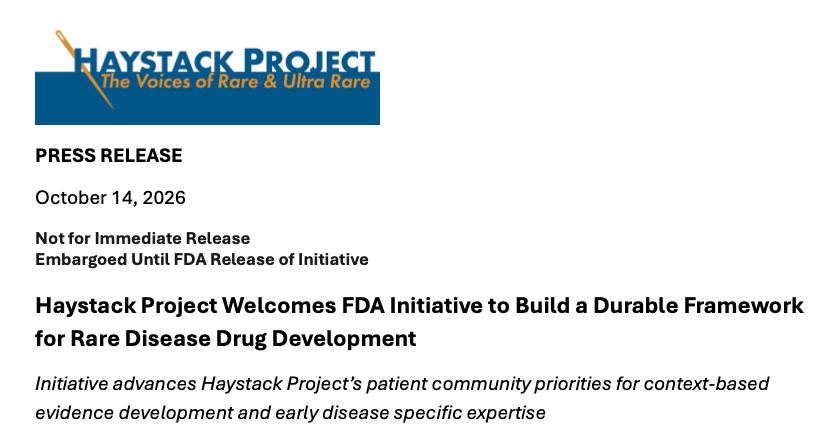 EMBARGOED Press Release the FDA Initiative 10.13.26