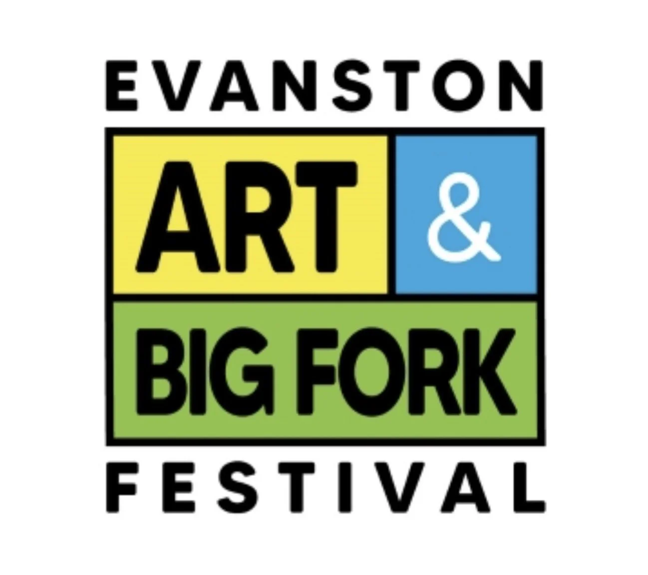 Art show announcement with photo of art booth