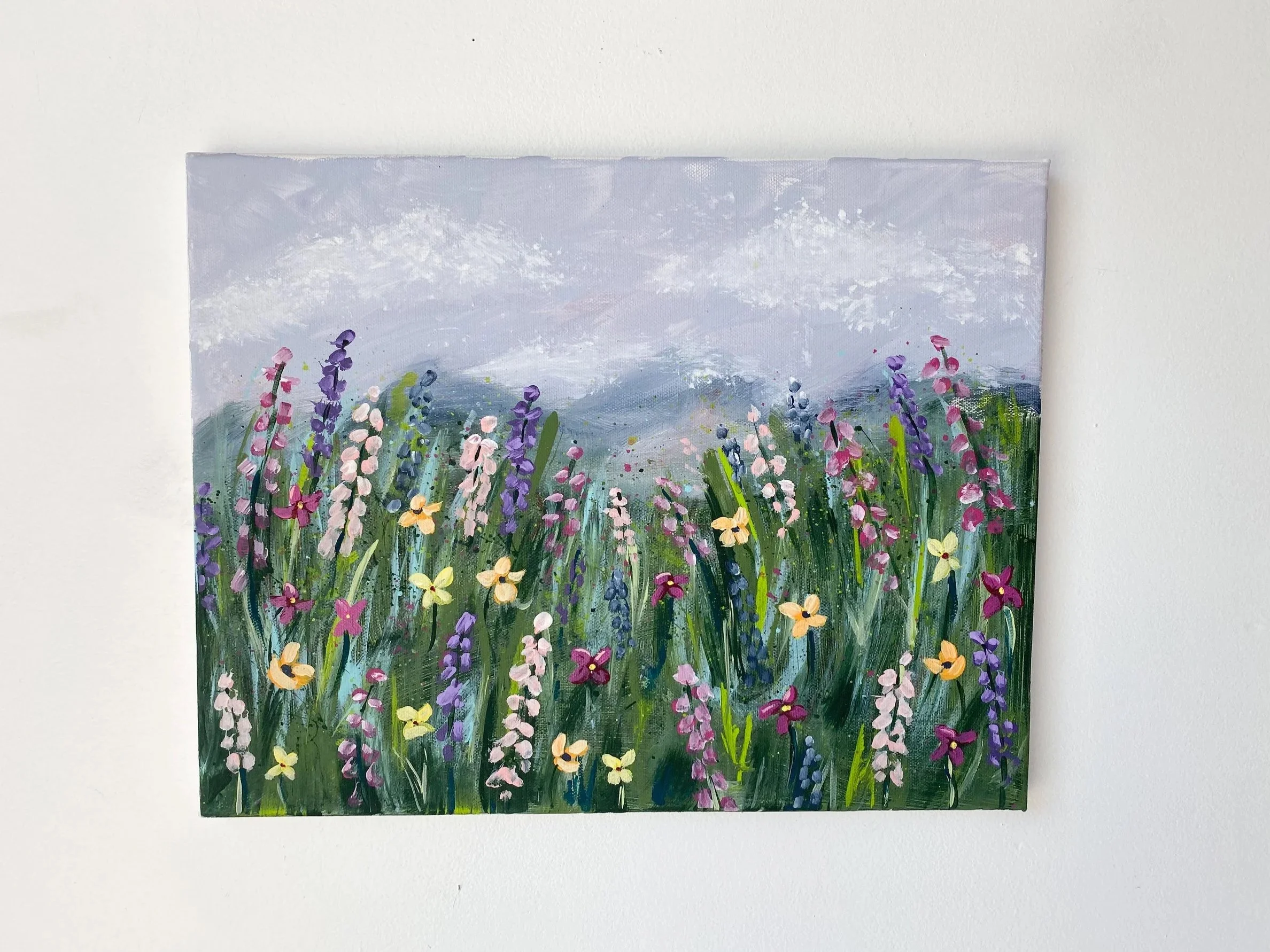 Field of wildflowers painting
