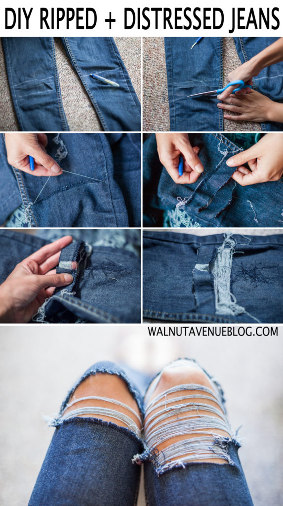 distress in jeans