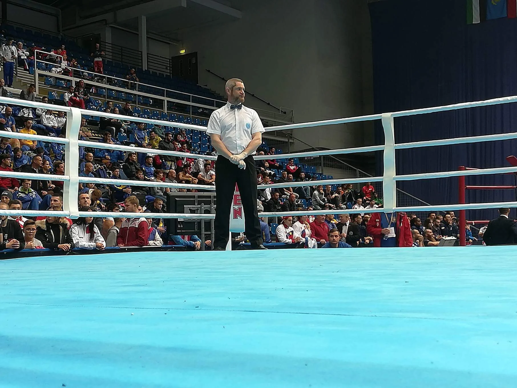 Sensei Geoff referees at the WAKO World Championships