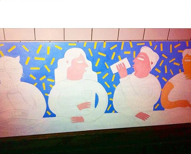 New arty stuff is happening in The Ballroom ! Henry Boon is working on a large scale painting for us… here’s how it’s looking at the moment. Follow it’s progress on his Instagram www.instagram.com/get_0ne !!
