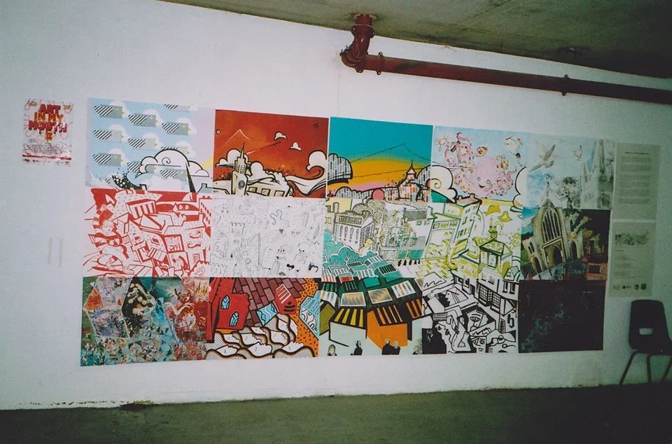 As part of Norwich Fringe Festival 2014 , we teamed up with Moosey Art and SHhhh to create a mosiac of Norwich featuring many of the artists who have exhibited at The Bridge . This was located in The Undercroft which was the central hub of this year’s Fringe activities. Photo above courtesy of Anmar Mirza . Main illustration by Beverley Coraldean .