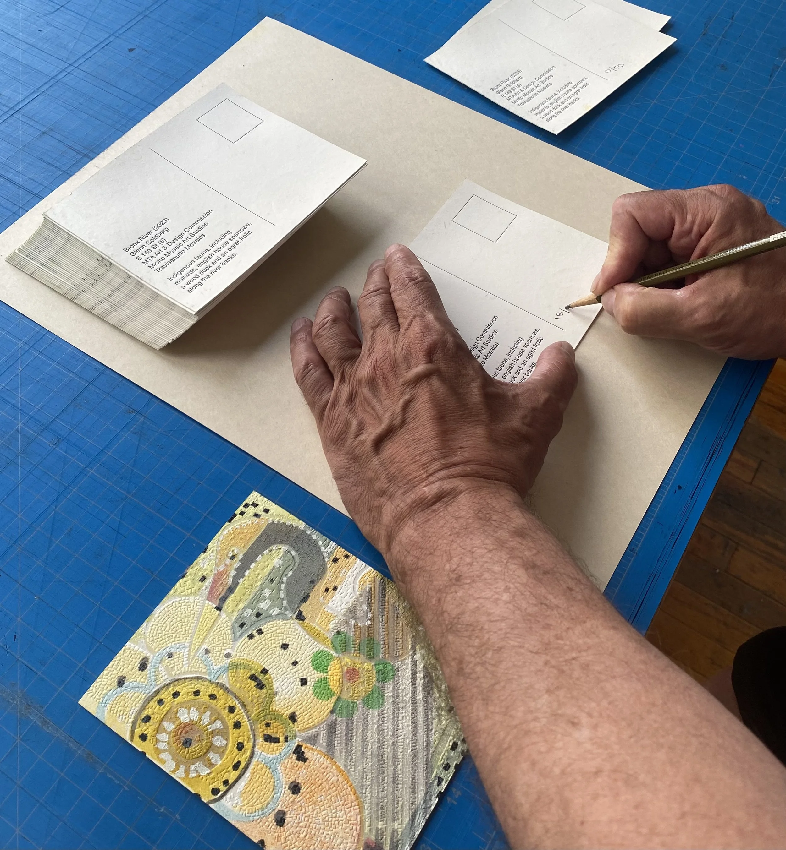  Glenn and I made these pochoir and lettepress postcards to celebrate his MTA Art + Design Commission in 2024 