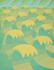 Waves 18 (Gold and Green), 2025