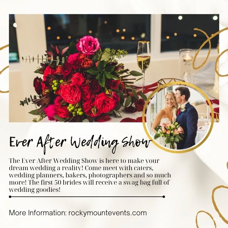 Join us for the Ever After Wedding Show! 
💍First 50 guests get VIP swag bags 
💍Raffle prizes include 14k Rose Gold 
💍Diamond Accent earrings from Diamonds Direct
💍Bridal Gift Box compliments of Pinup Studio
💍Exclusive discounts from incredible v