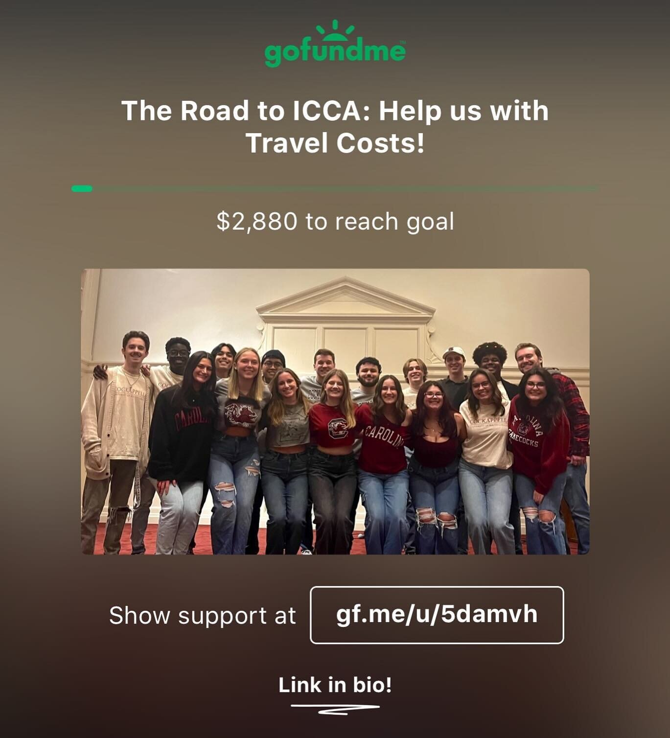 icca quarterfinals are coming up and we can&rsquo;t wait!! we thank all of you  endlessly for your support as we work to make this year&rsquo;s set our best yet! 

in addition to your support, we would also love your help raising funds for our trip t