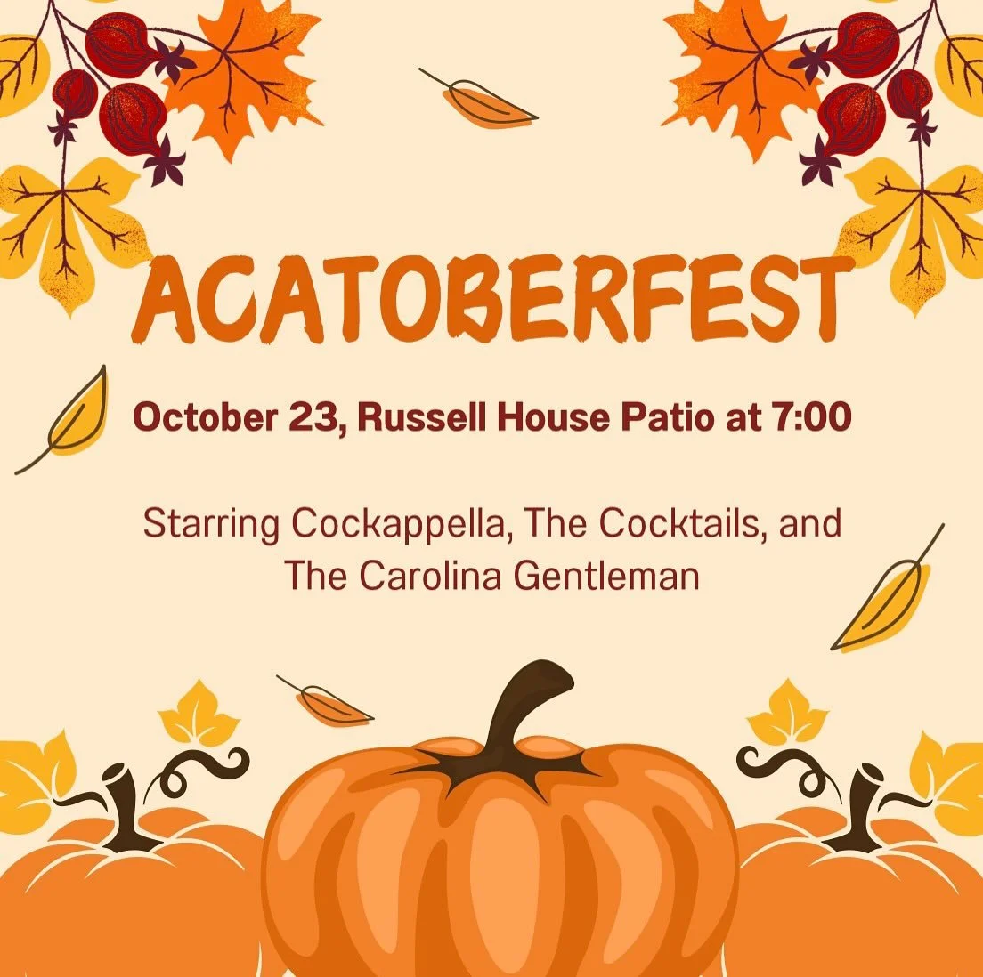 Come see us perform at Acatoberfest!🍁🍂