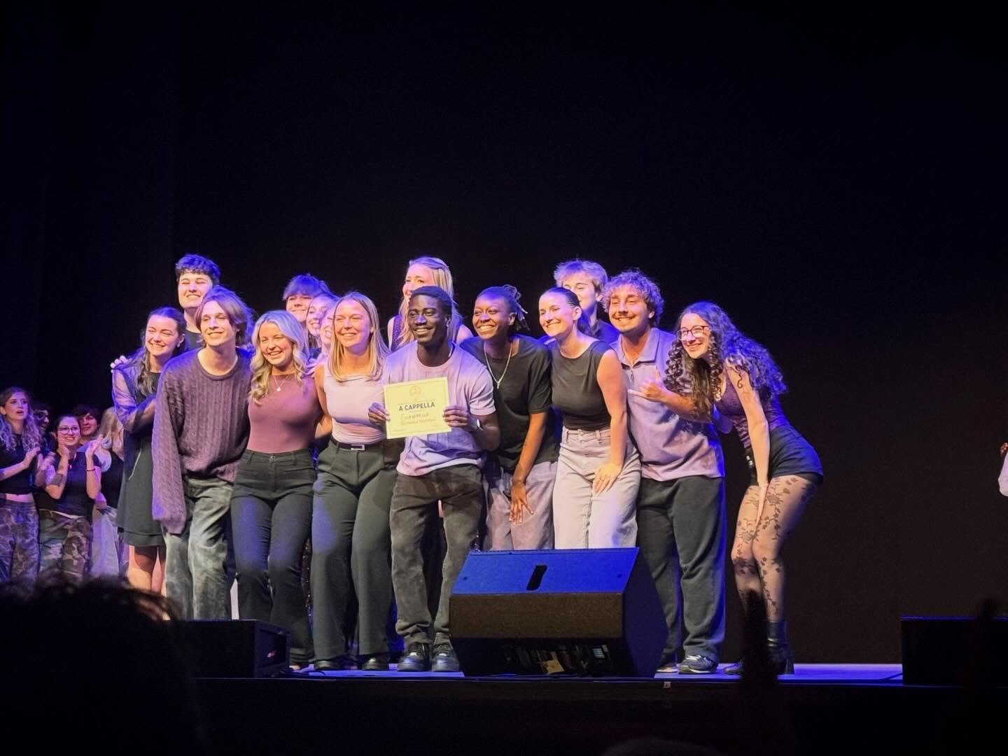 Going home with bronze 🥉

This weekend we placed 3rd at the ICCA South Quarterfinals and also received a special award for Outstanding Choreography!!!!

We are so proud of this accomplishment and all the support we received along the way! To the fri