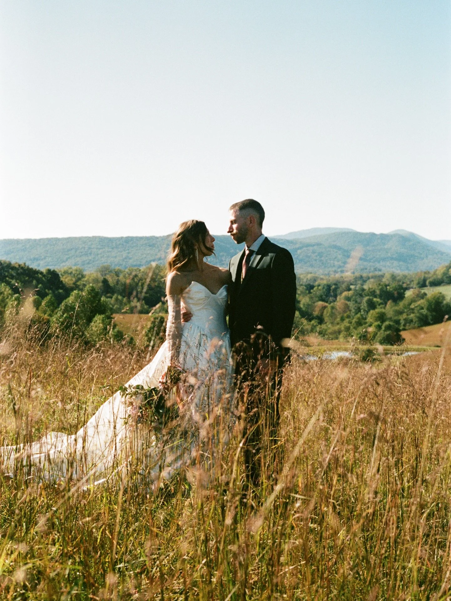Kara + Adam 🩷 all on film. 
.
.
.
Venue: Kara&rsquo;s childhood home and @trainstation_venue 
Dress: @anthropologieweddings 
Florals: @sarahspetalsfarm
.
.
.
#virginiawedding #virginiaweddingphotographer #virginiaweddingphotography #virginiafilmphot