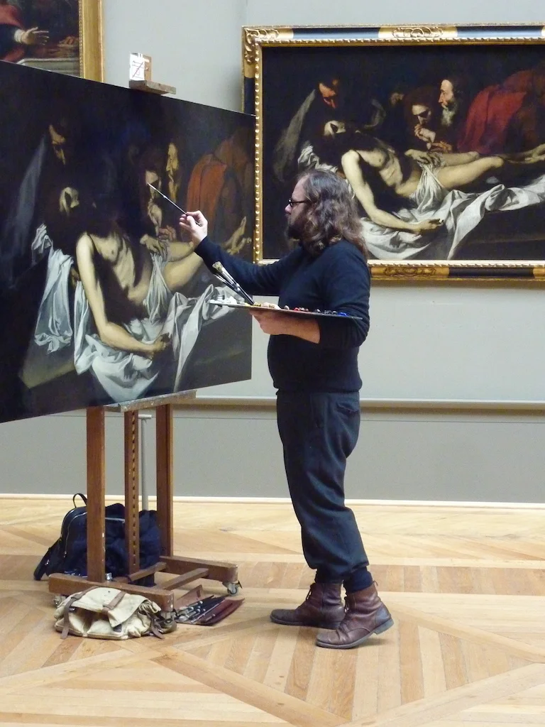 Working on the deposition inside the Louvre copy.jpg