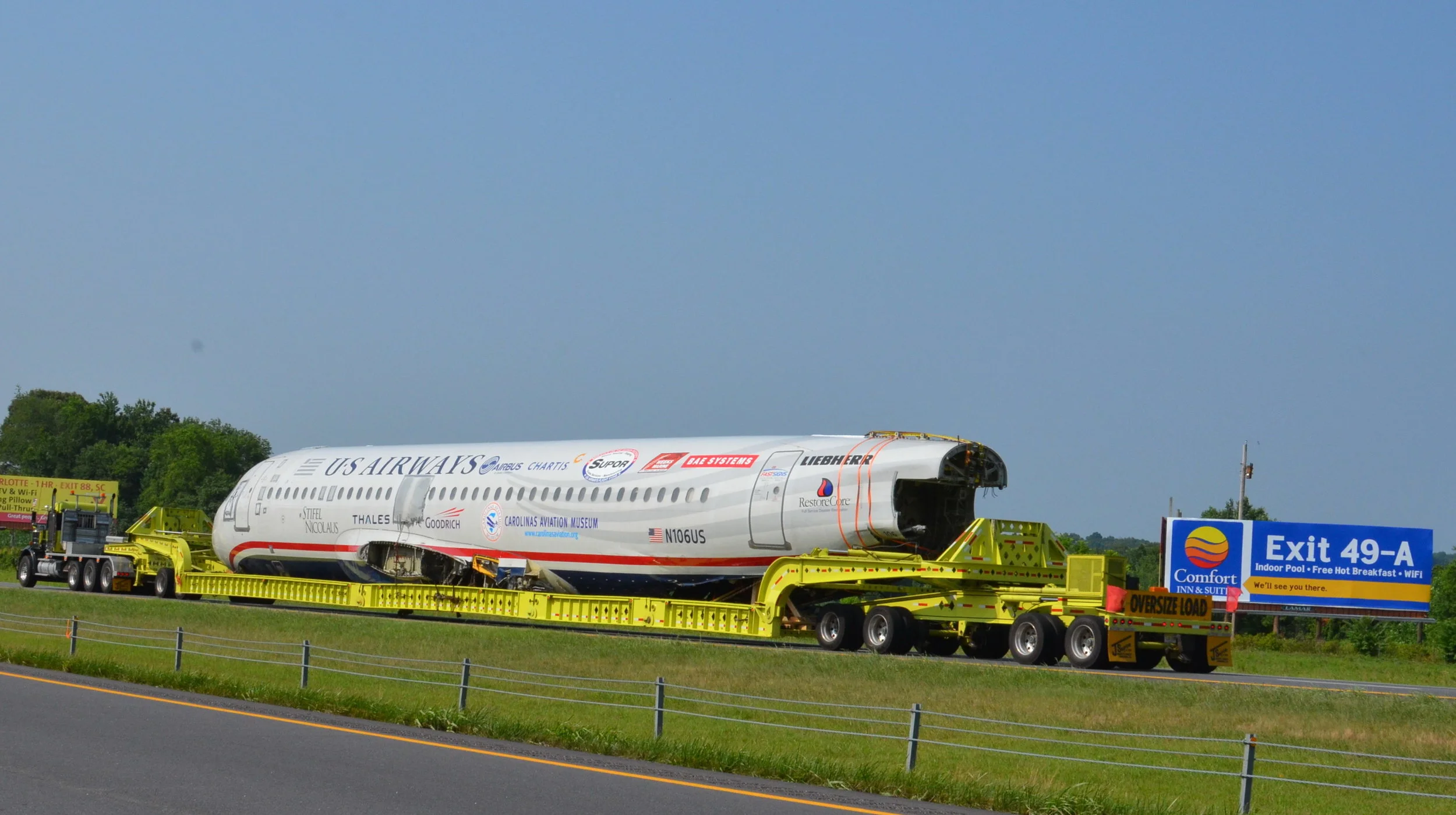   Sully's "Hudson River"&nbsp;Plane on its way to Charlotte   