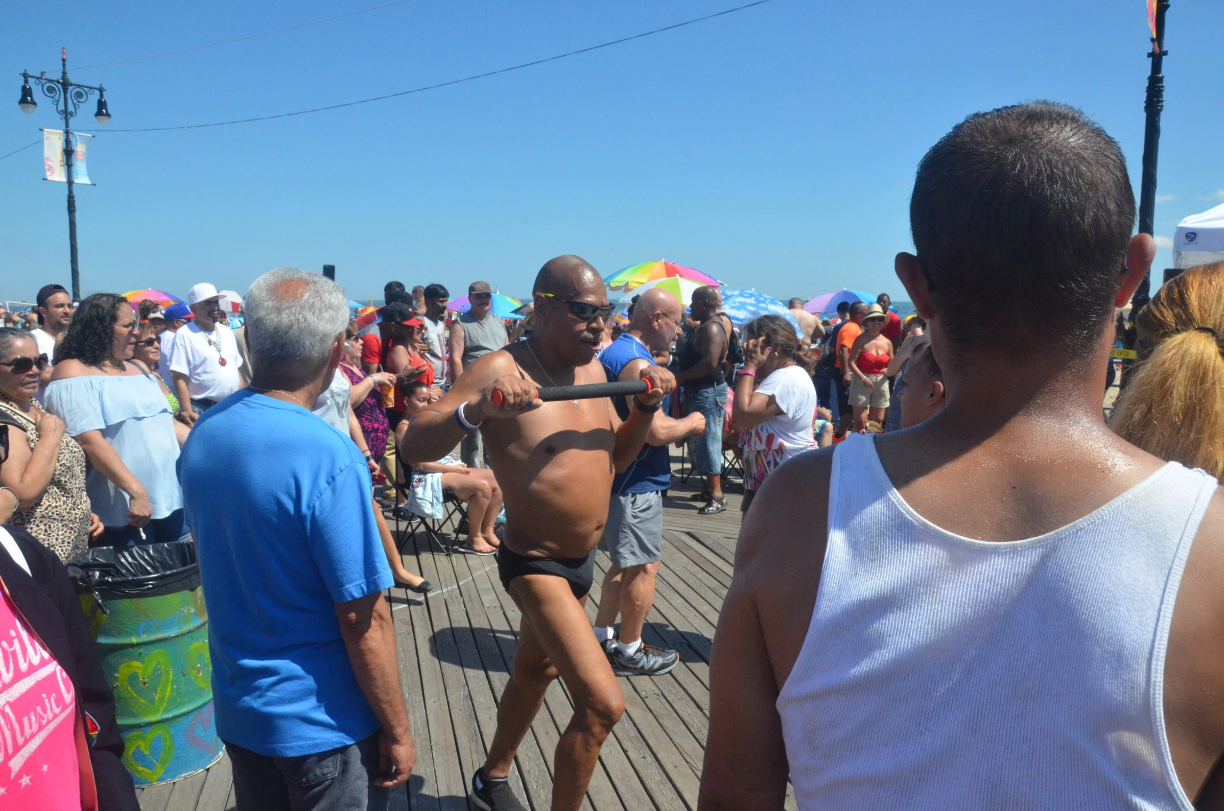   There dancing on the boardwalk —Coney island   