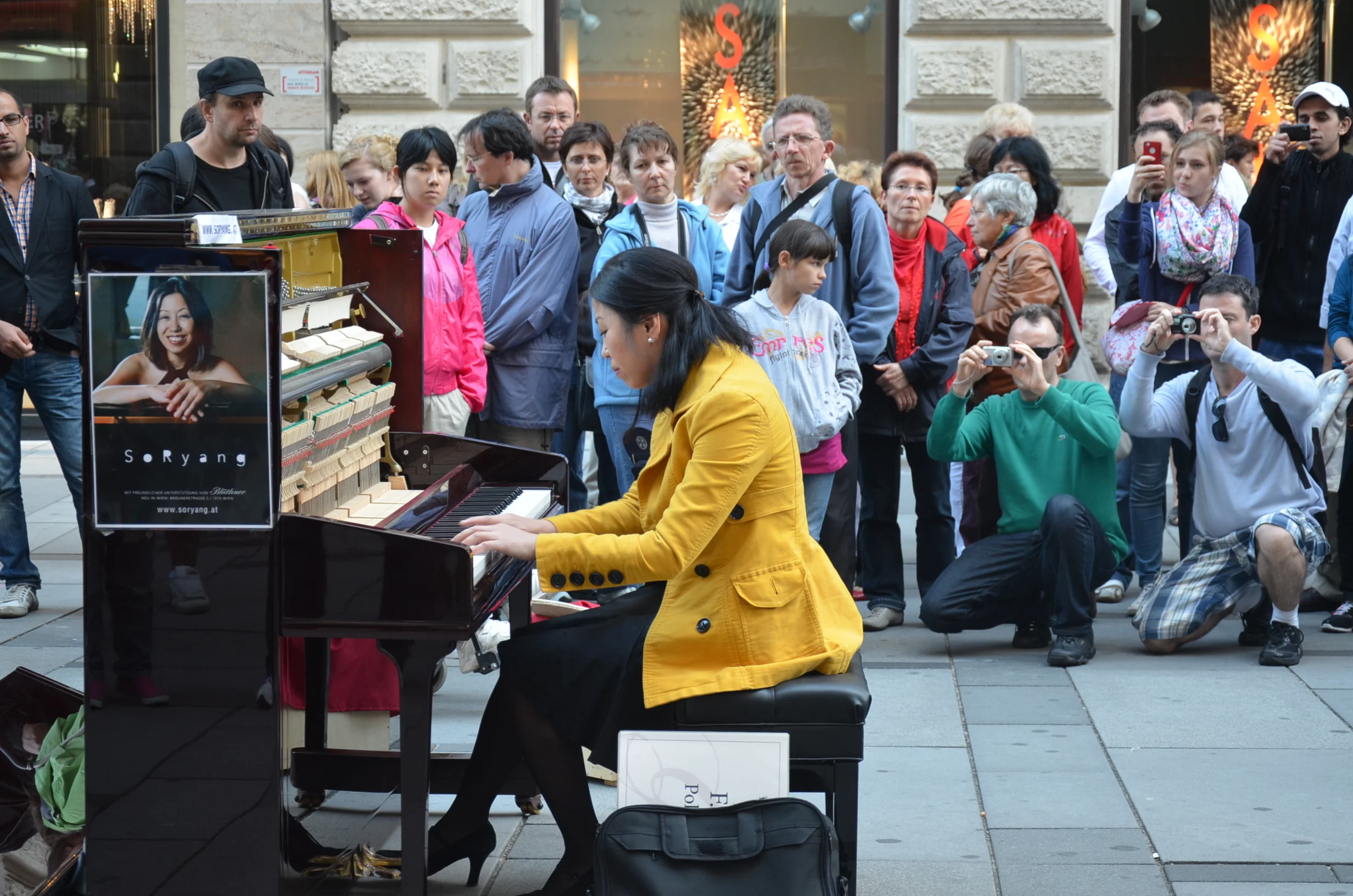   In Austria the street musicians take their job seriously   