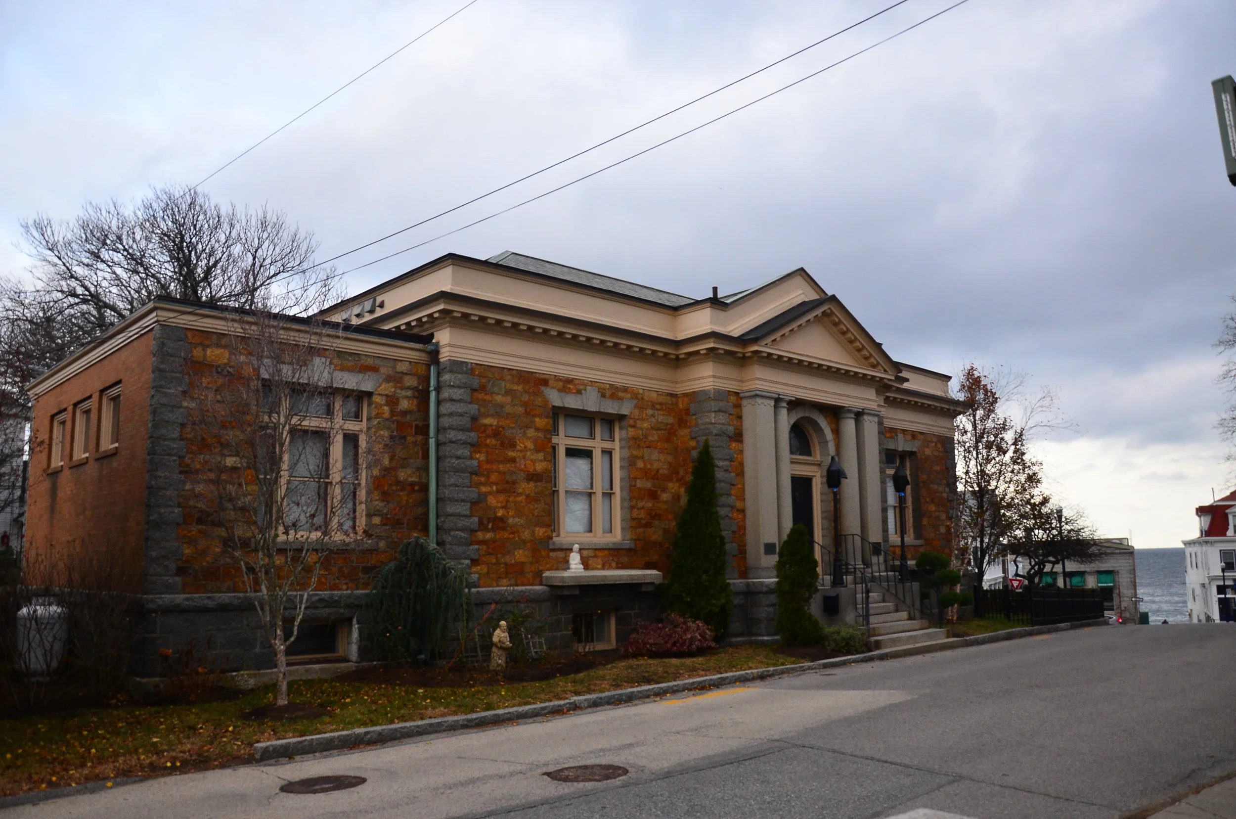   Carnegie  library     Sopld by the town  and converted into a private home  —Crying shame —   