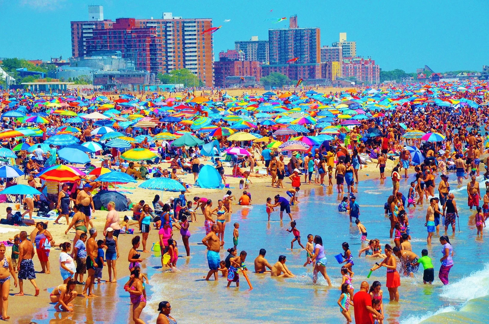  When you stand on the pier , on a  bright sunny day is this  —Colors everywhere  