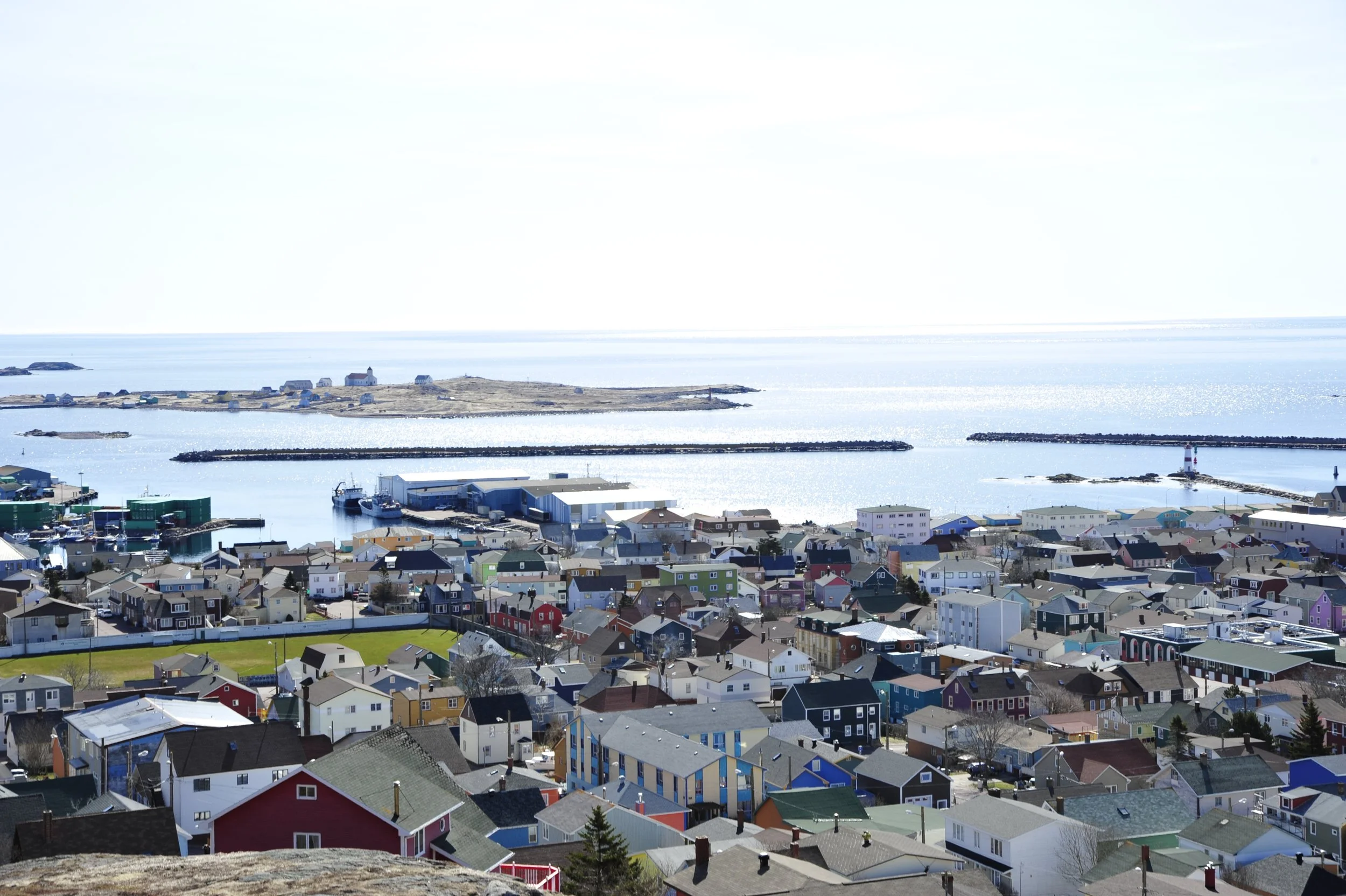  Town of STP —  lle aux Marines abandon Isle of sailors in the background  