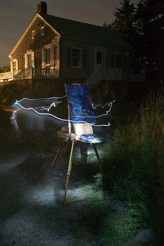 Krisanne Baker night painting; Photo courtesy of Bradley Beukema