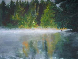 Campbell, Maine Morning Mist , 2011, acrylic on canvas