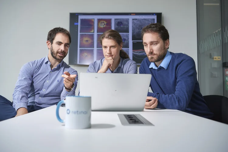 Co-founders Carlos Ciller, PhD Stefanos Apostolopoulos, PhD and Sandro De Zanet, PhD (left to right).