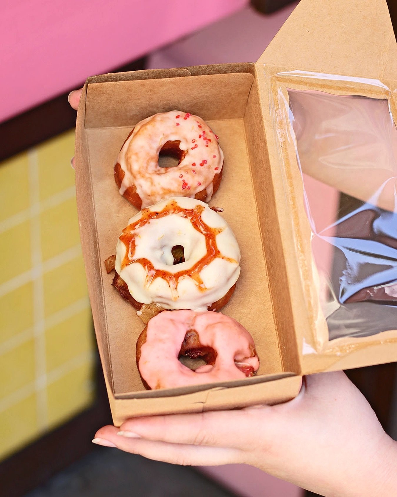 Celebrate Cinco de Mayo with @nosotros 

We&rsquo;re partnering up with @nosotros to offer you a Mini Mezcal Donut Flight! 

Each box will contain the following flavors: 

🍓Strawberry Margarita - Fresh strawberries folded into an orange zest dough. 