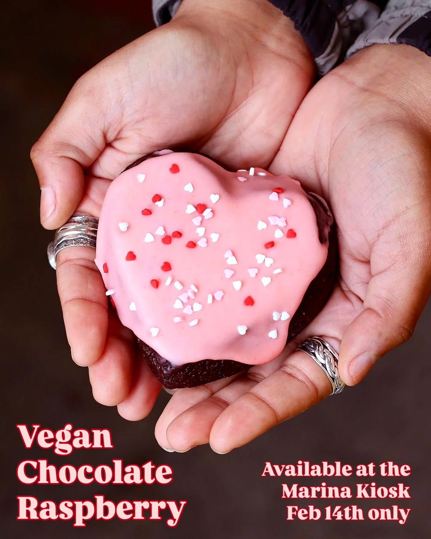 Heart donut season is here 💘

Vegan Chocolate Raspberry is available at our Marina Kiosk 2/14 only!