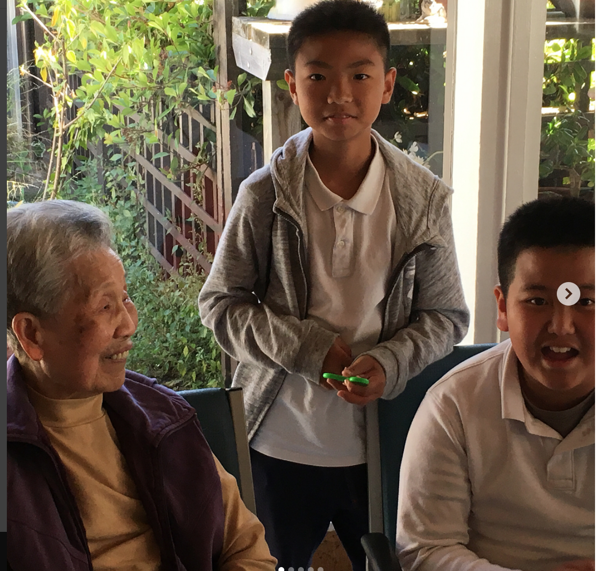 Moscone Elementary students spend time with senior citizens reading and playing games together and discussing the similarities and differences between their generations.