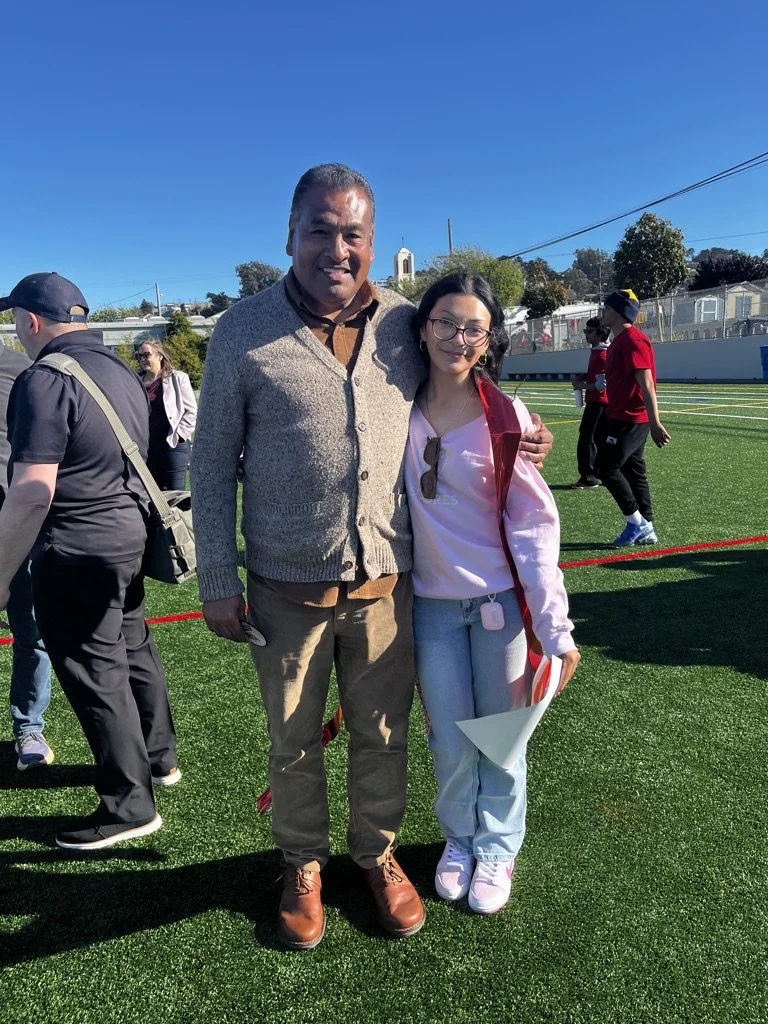 Cesar Flores and SCORES alum and current coach, Ruby Delgato