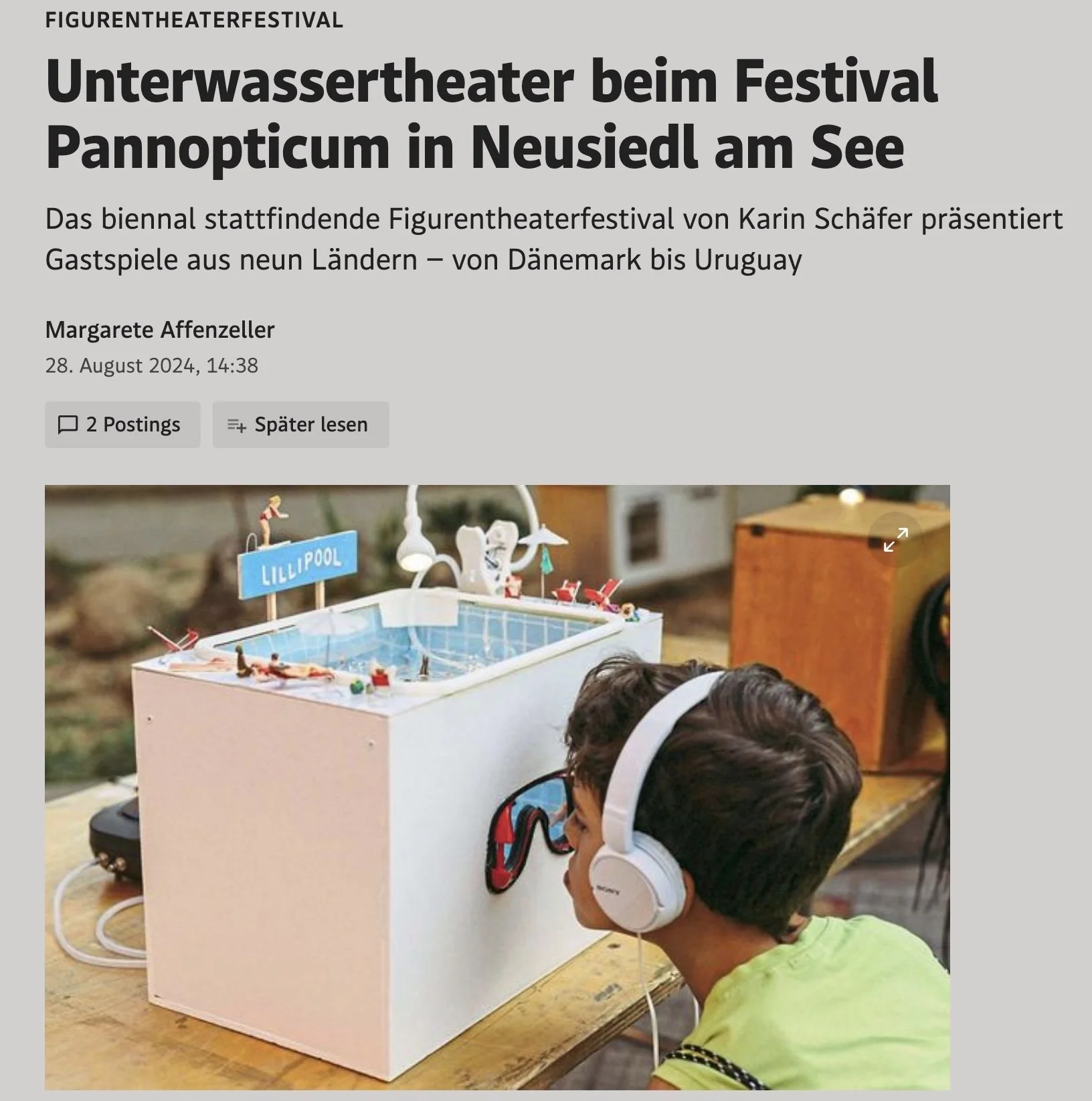 DerStandard berichtet über PannOpticum