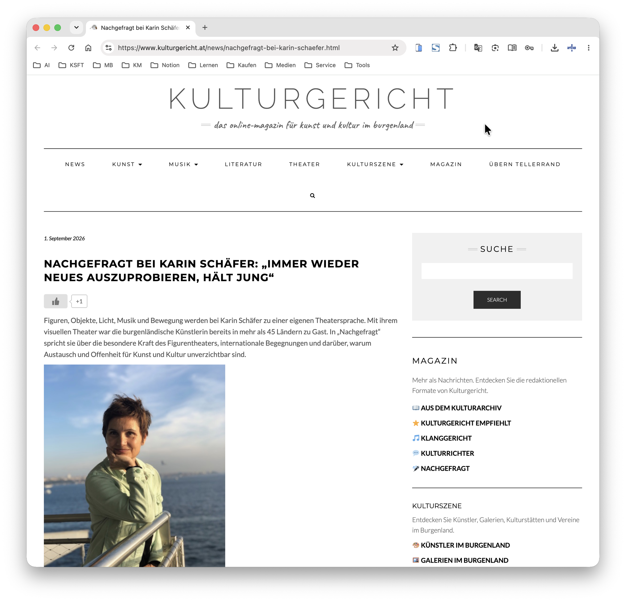 Kulturgericht: Nachgefragt bei Karin Schäfer