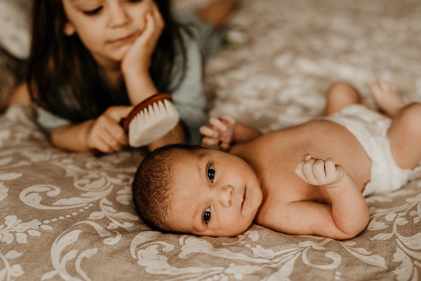 Just a little post bath hair brushing session!