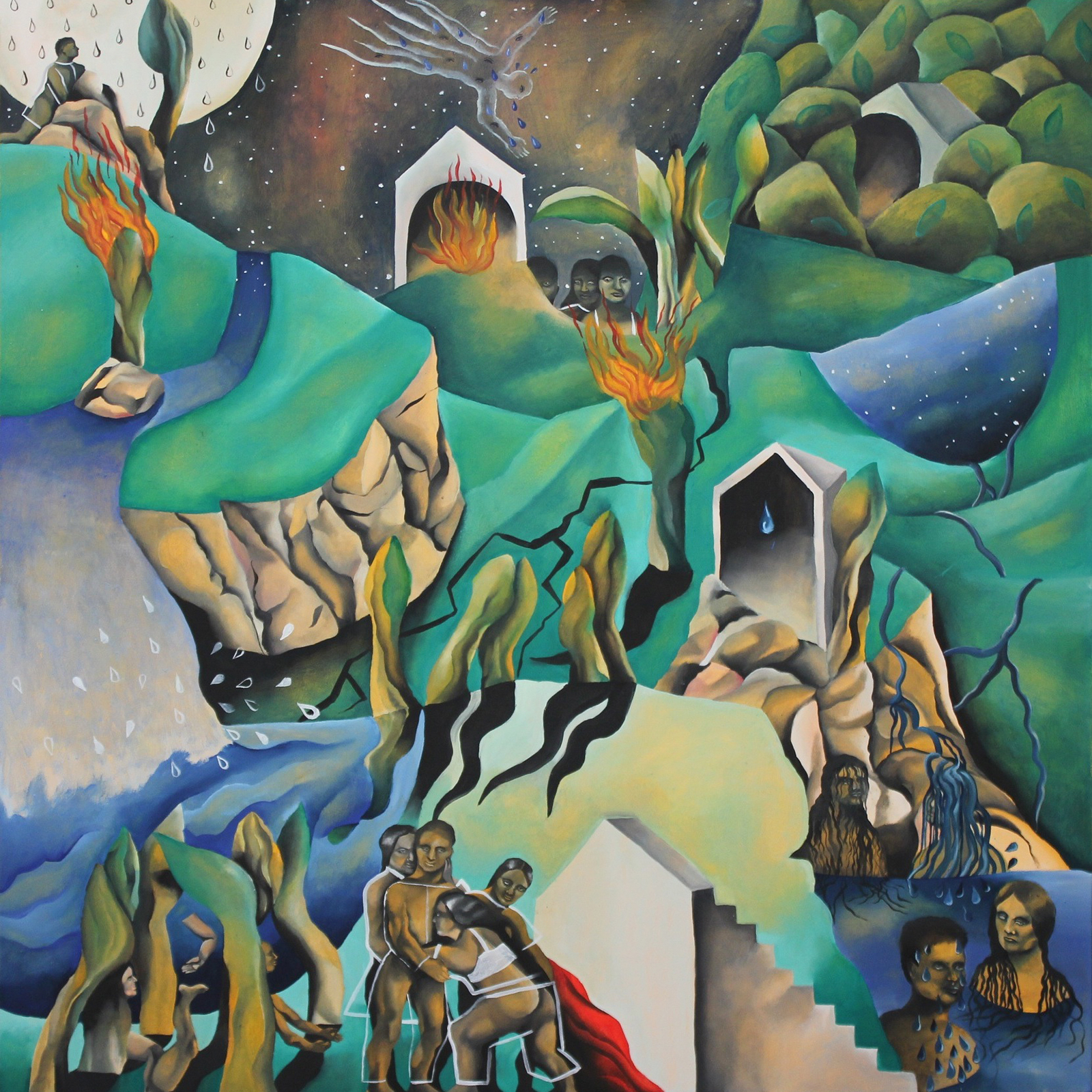 Preparation work for series The Source Untitled (Lanscape) , oil on cancas, 124cm/124cm, 2017
