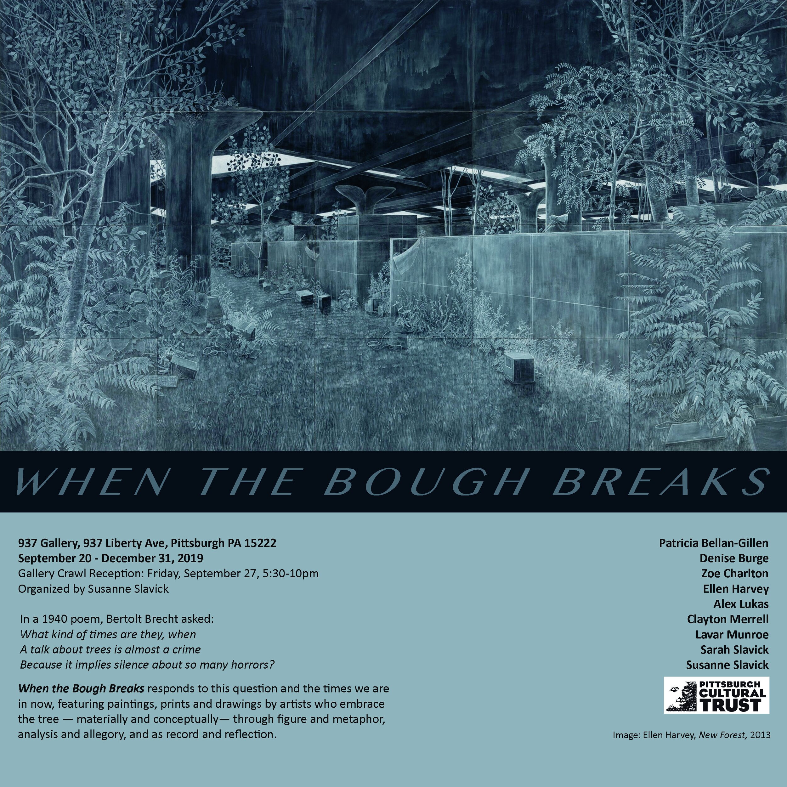 Flier for WHEN THE BOUGH BREAKS at GALLERY 937