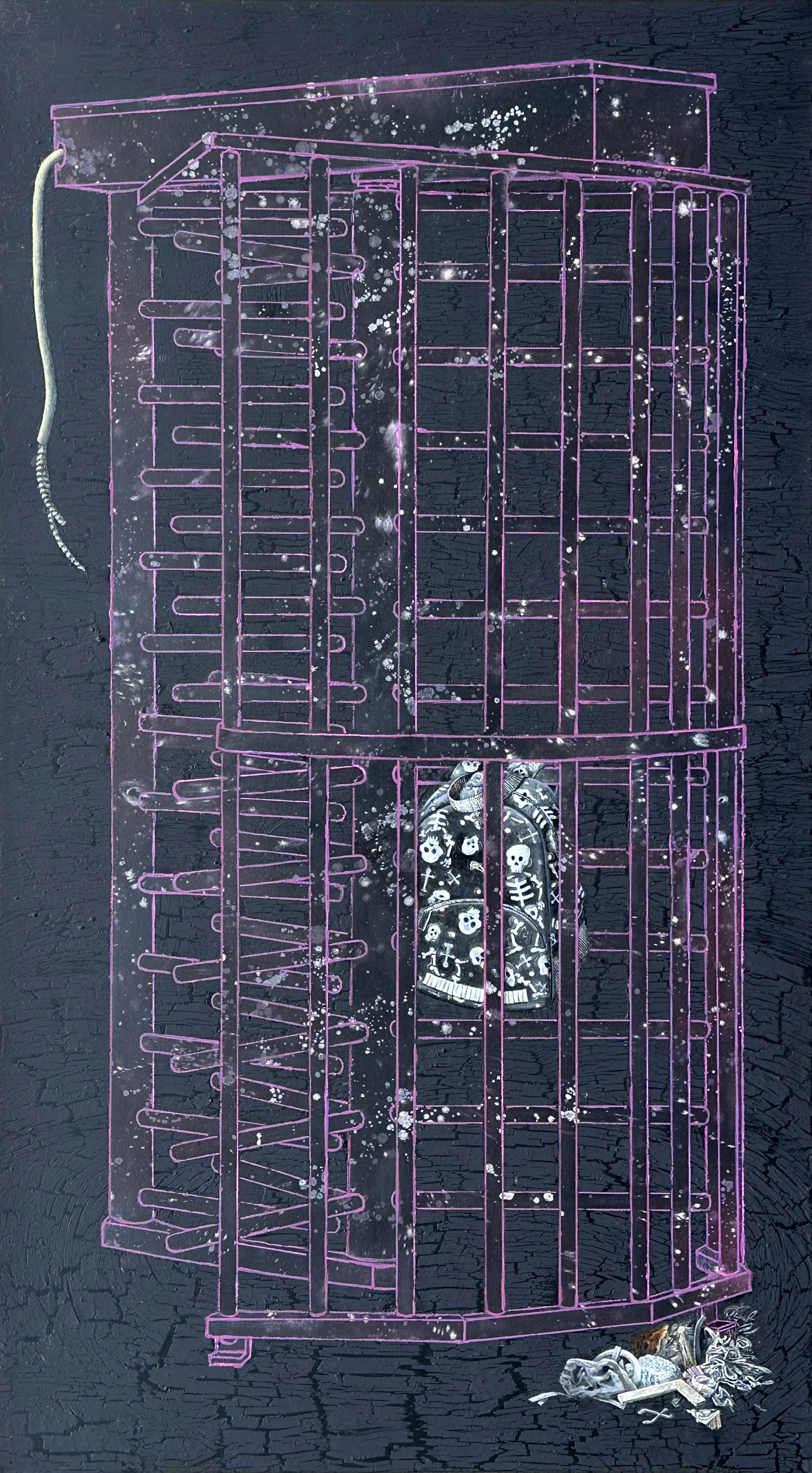 Revolution II, Oil, acrylic, glue and dry pigment on canvas, 78x43 inches.jpg
