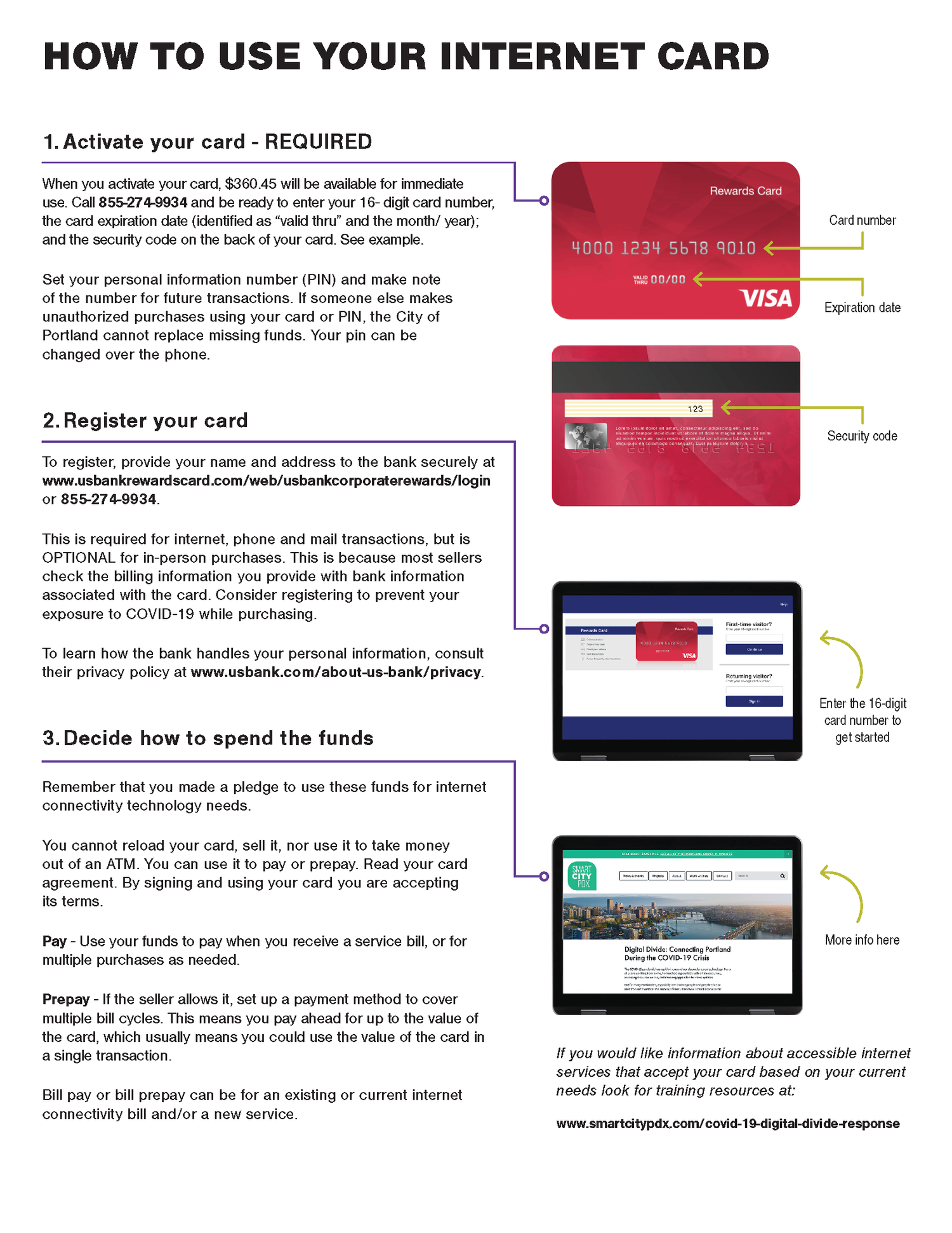 Using your internet assistance card — Smart City PDX