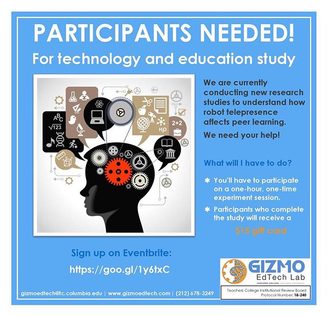 New Research study! #research #edtech #columbia #giftcard