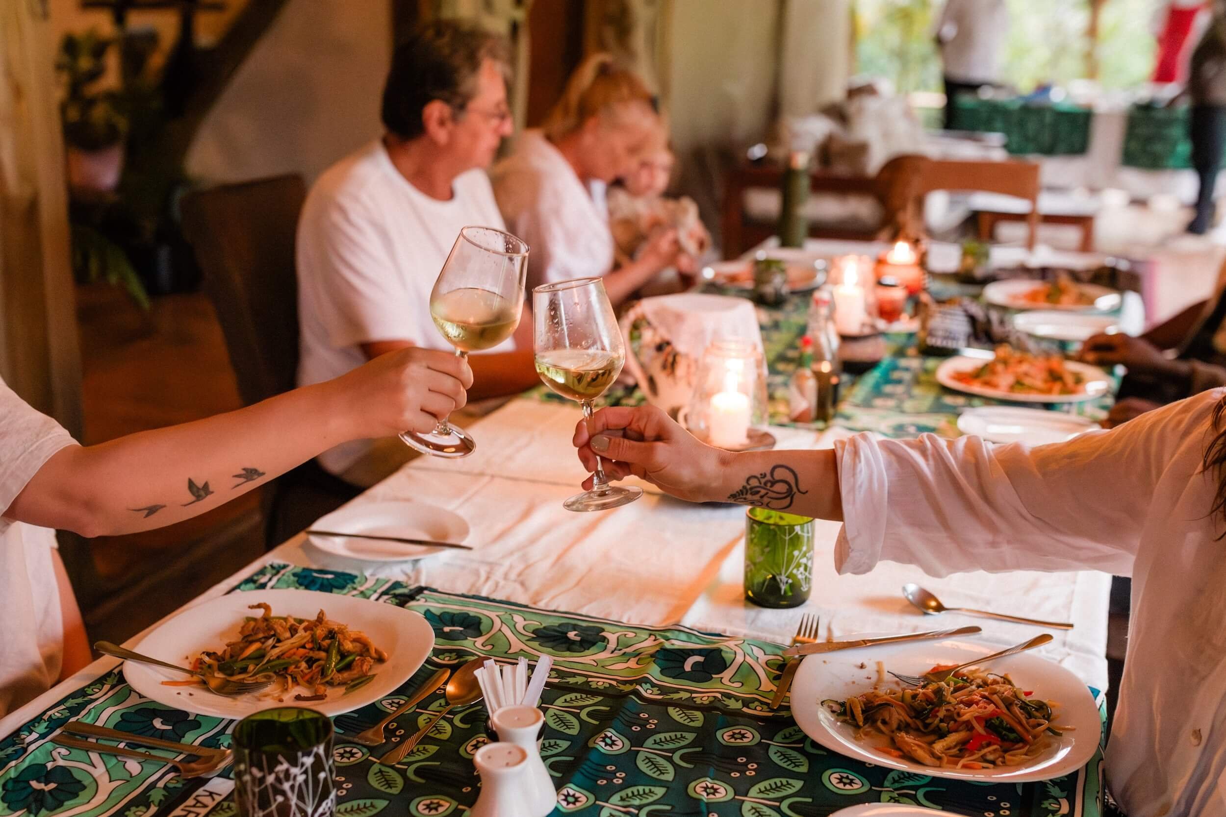 A family dinner at The Safari Cottages in Ol Pejeta, Kenya