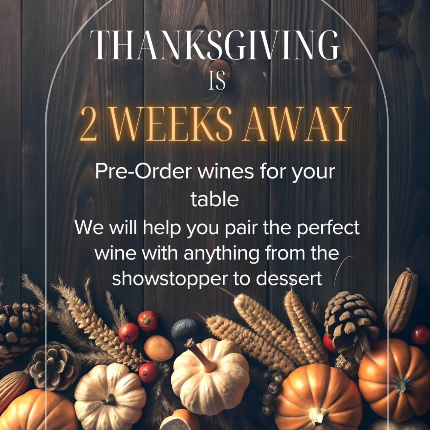 Don&rsquo;t show up to Thanksgiving empty-handed &mdash; your wine deserves as much attention as the turkey. 

Call or stop by to reserve now before we sell out!

✨️ Small batch selections
✨️ Expertly-curated for your menu
✨️ Limited availability
