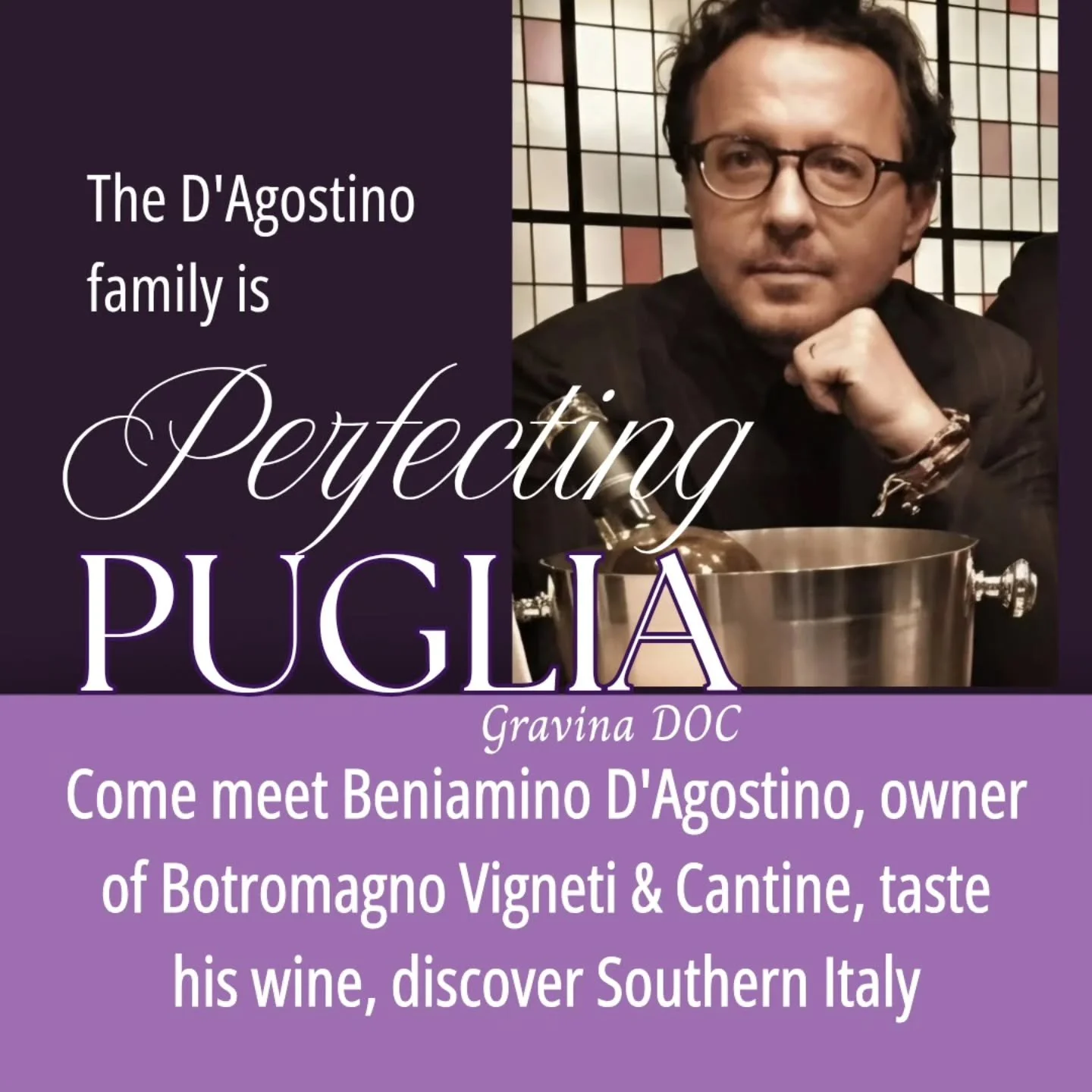 WINE TASTING

Feb. 5th, 6:30-8:00pm, join us for a trip to Southern Italy. We are lucky to have the owner of Botromagno Winery @flightwinelounge sharing traditions, stories and remarkable wines with all of us.

No plane ticket needed - just a love of