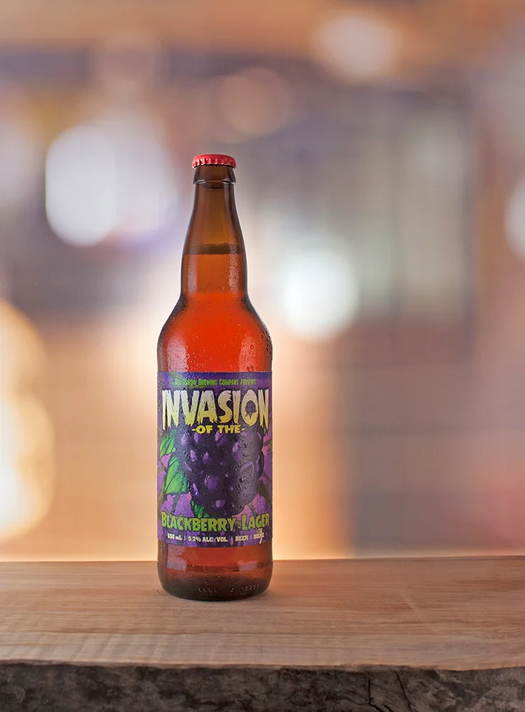 Invasion of the Blackberry Lager | Golden with a slight purplish hue | ABV: 5.3%