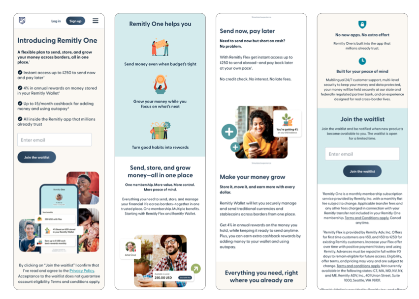 Remitly One - Landing Page