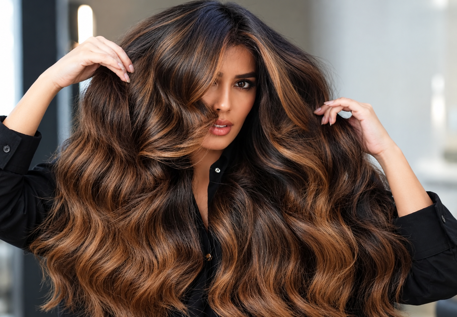 Mocha balayage color hair
