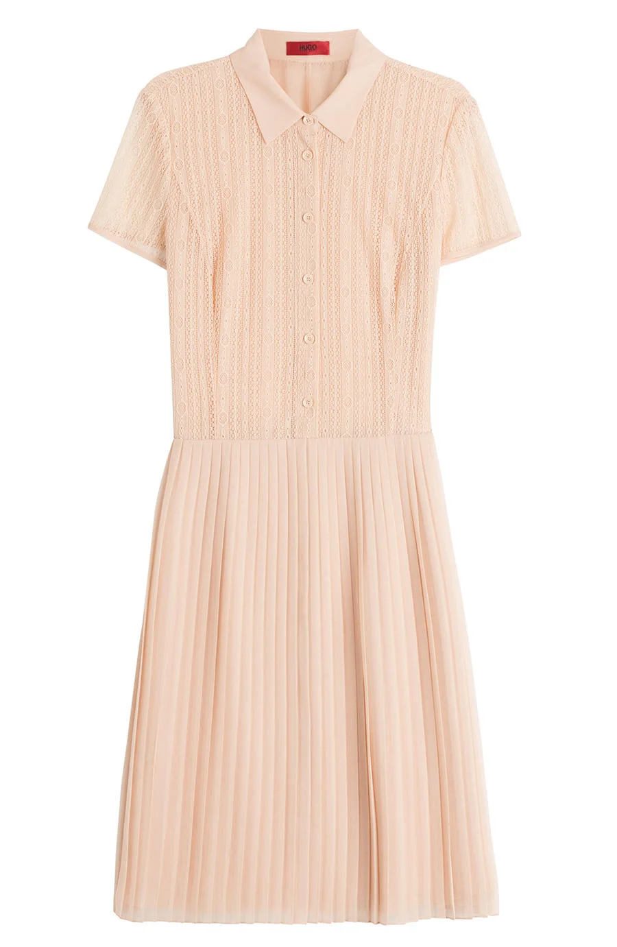 Hugo Shirt Dress with Pleated Skirt