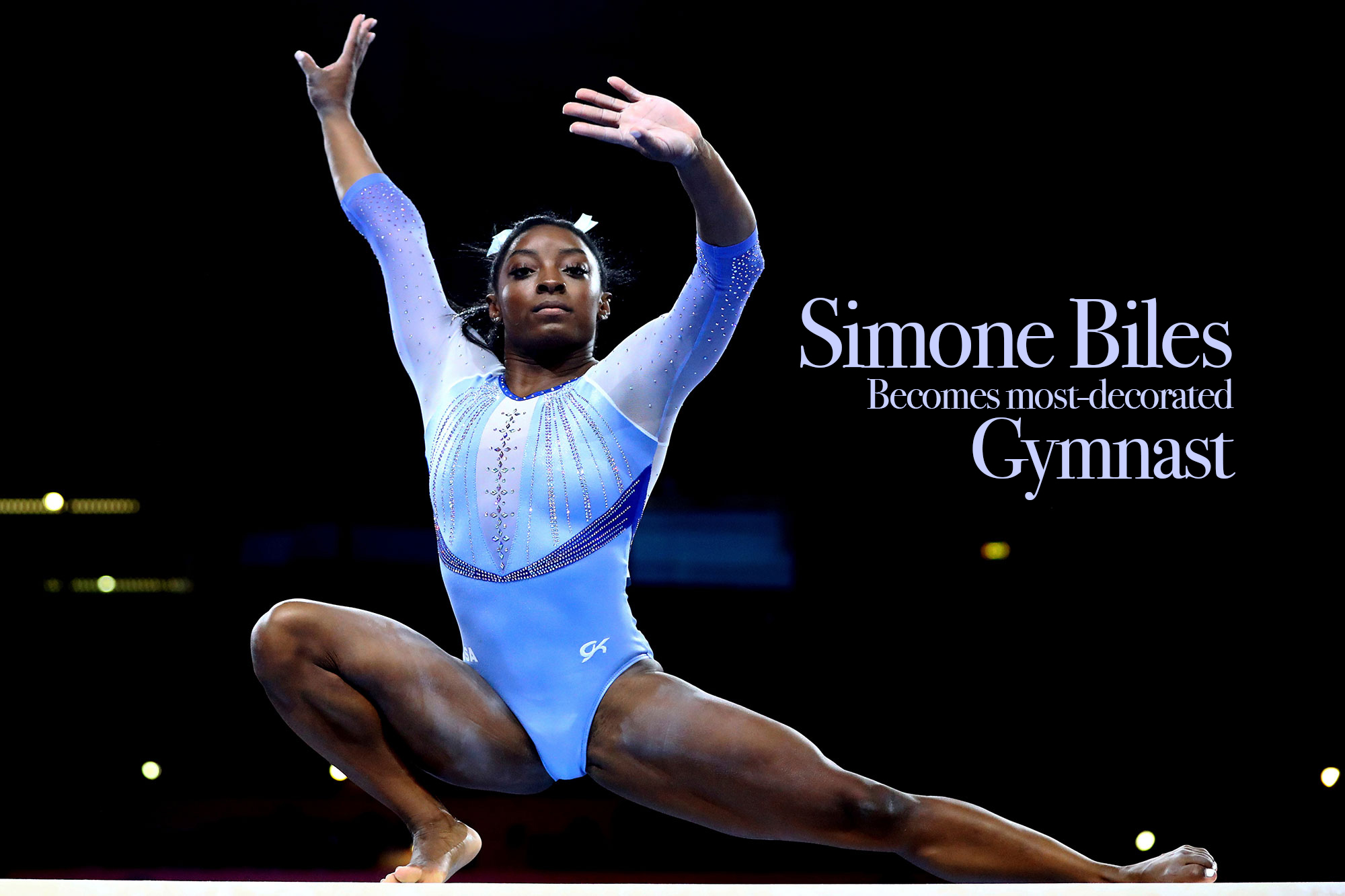 Simone Biles becomes most-decorated gymnast, male or female, at the world championships